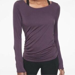 Athleta Purple Encore Cinch Long Sleeve Tee